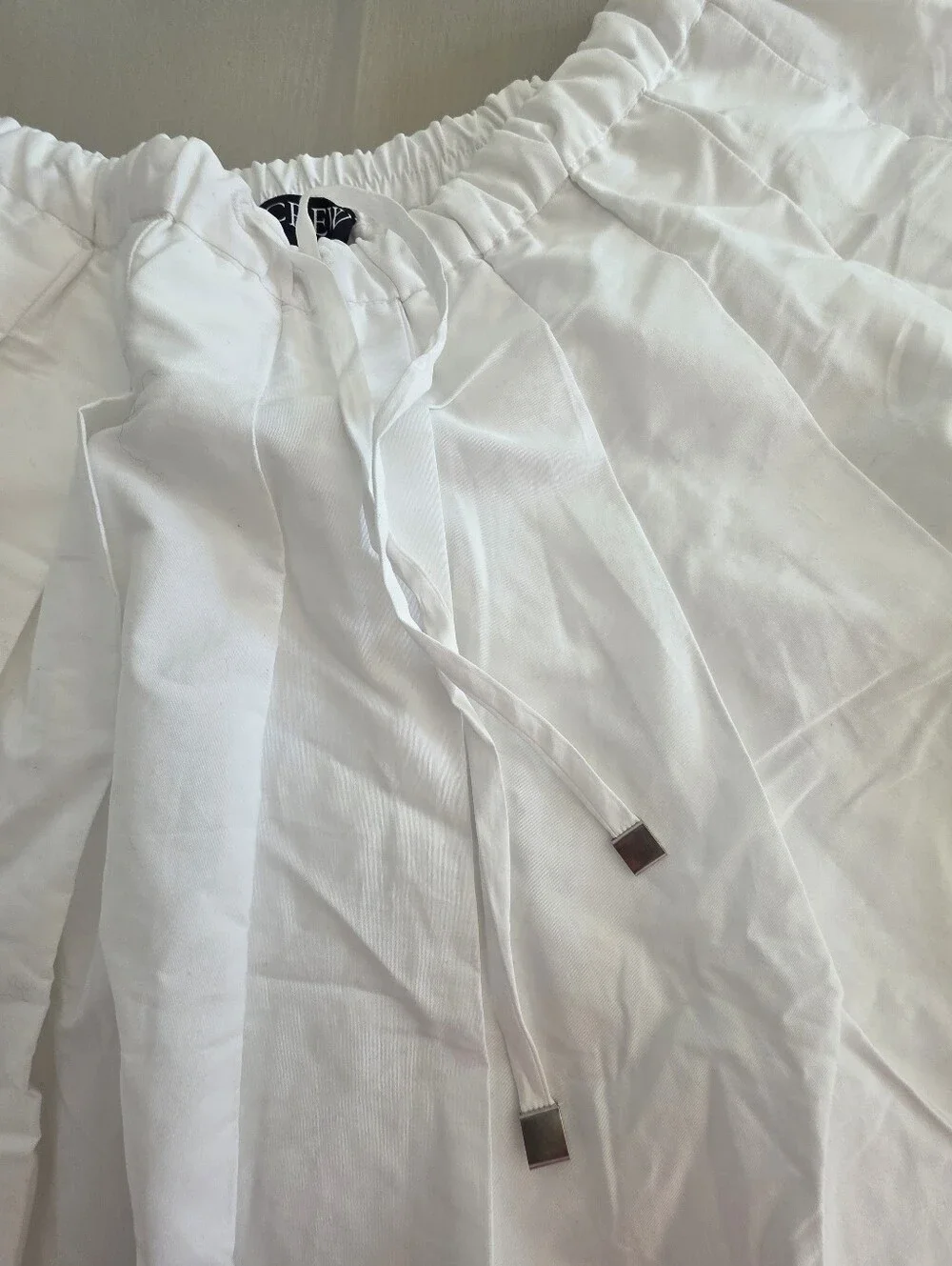 J.Crew Drawstring pleated mini skirt in cotton poplin Sz M $128 White